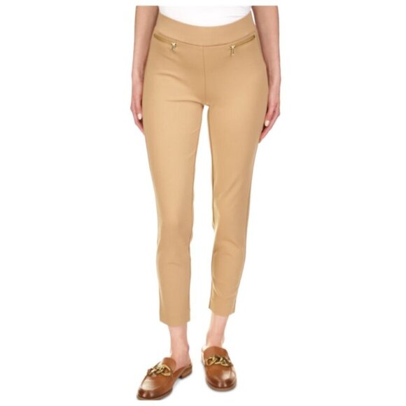 Michael Michael Kors PETITE Women's Zip-Pocket Pull-on Trousers PXS Dark Camel - Picture 2 of 13